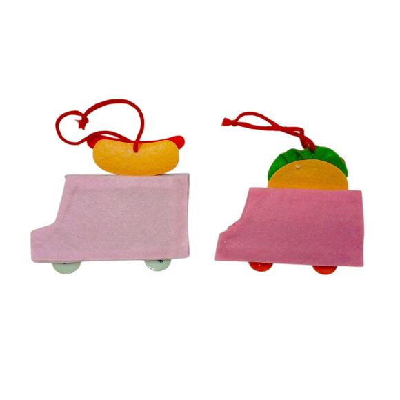 2 Ornaments TARGET 2022 WONDERSHOP Felt Hot Dog & Taco Truck Christmas - Picture 5 of 5